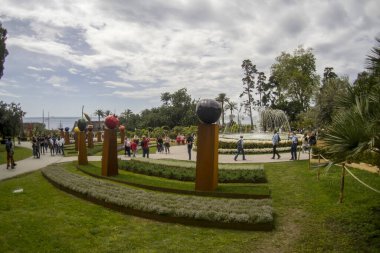 GENOA, İtalya - 7 Mayıs 2022 - Euroflora uluslararası çiçek sergisi Nervi Park 'ta