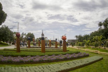 GENOA, İtalya - 7 Mayıs 2022 - Euroflora uluslararası çiçek sergisi Nervi Park 'ta