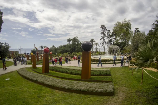 GENOA, İtalya - 7 Mayıs 2022 - Euroflora uluslararası çiçek sergisi Nervi Park 'ta