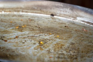 Valencia paella bir sürü boş tava ayrıntısı