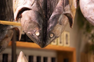 Dried fish at the market detail