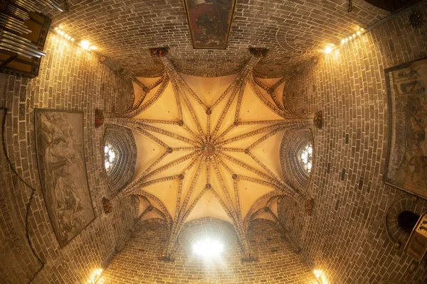 Valencia Spain Historic Gothic Cathedral Church Holy Lights — Fotografia de Stock