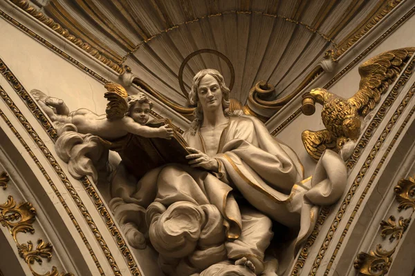 Valencia Spain Historic Gothic Cathedral Church Bas Relief Saints — Stockfoto