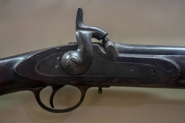 Old 1856 British Rifle Detail Close — Foto de Stock