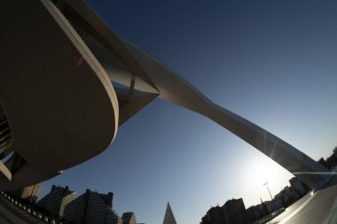 Valencia İspanya Ciutat de les Arts i les Ciencies Sanat ve Bilim Şehri Günbatımı