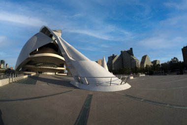 Valencia İspanya Ciutat de les Arts i les Ciencies Sanat ve Bilim Şehri Günbatımı