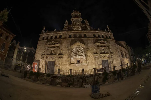 Valencia San Juan Edificio San John Iglesia Por Noche — Foto de Stock