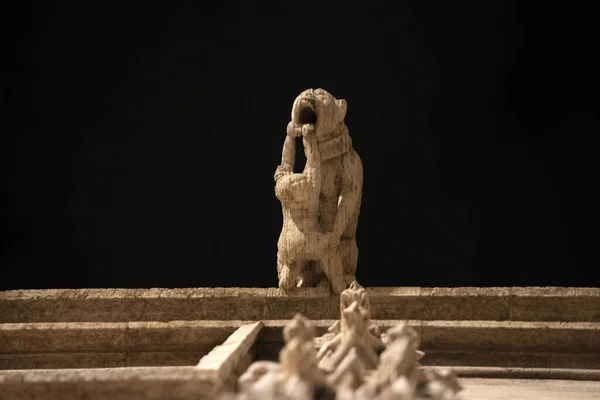 Silk Exchange Market Building Valencia Lonja Seda Gargoyles Detail Night — Foto Stock