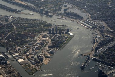Amsterdam Limanı hava manzarası manzarası