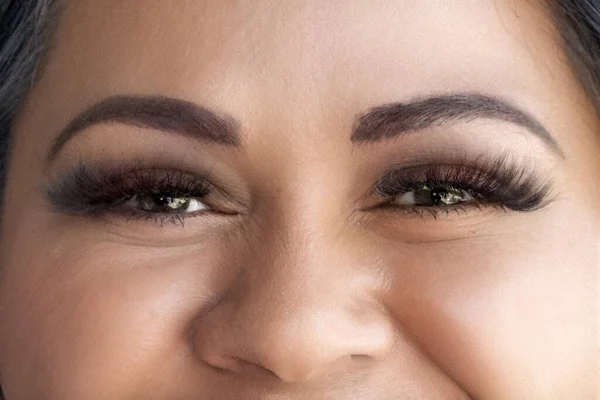 Beautiful Green Eyes Latina Mexican Woman Girl Beauty — Stock Photo, Image