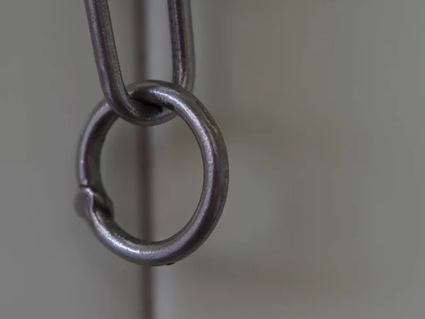 Kleine Metalen Ketting Laatste Ring Detail — Stockfoto