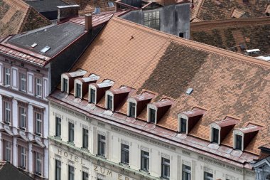 Graz austria çatıları ayrıntılar şehir manzarası