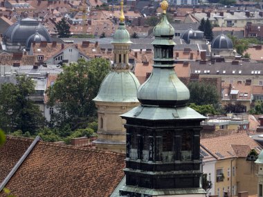 Graz austria çatıları ayrıntılar şehir manzarası