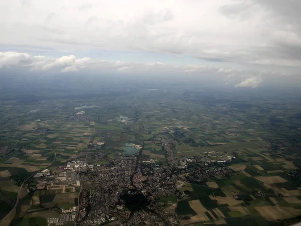 Munchen Bavaria Germany Area Udara Lanskap Dari Pesawat Panorama — Stok Foto