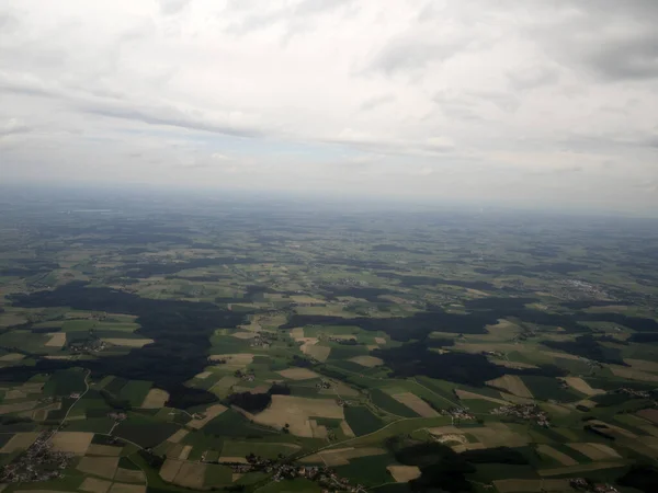 从飞机全景看Munchen Bavaria Germany地区的空中景观 — 图库照片