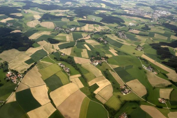 从飞机全景看德国蒙琴农场地区的空中景观 — 图库照片