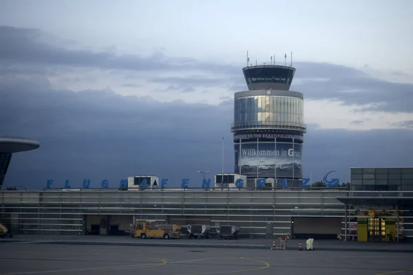 Aeroporto Graz Áustria Pôr Sol Após Desembarque — Fotografia de Stock