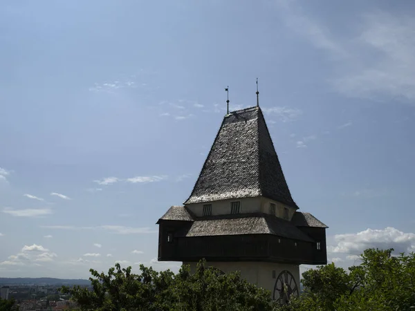 Graz Avusturya Tarihi Saat Kulesi Görünümü — Stok fotoğraf