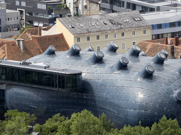 Kunsthaus Graz Friendly Alien Graz Austria Roofs Detail Modern Building — Stock Photo, Image