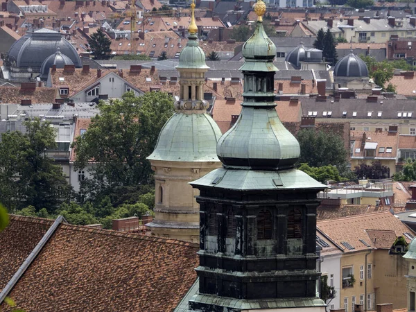 Graz Áustria Telhas Detalhes Azulejos Vista Paisagem Urbana — Fotografia de Stock