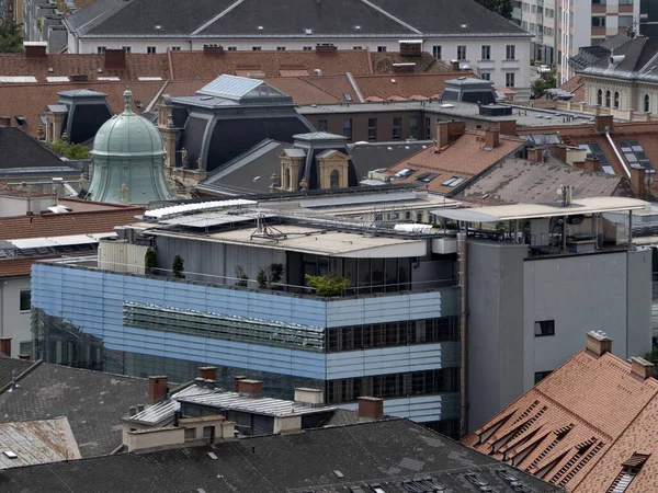 Kunsthaus Graz Friendly Alien Graz Austria Roofs Detail Modern Building — Stock Photo, Image