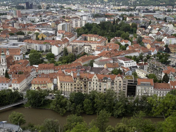 Graz Austria Vista Desde Torre Del Reloj —  Fotos de Stock