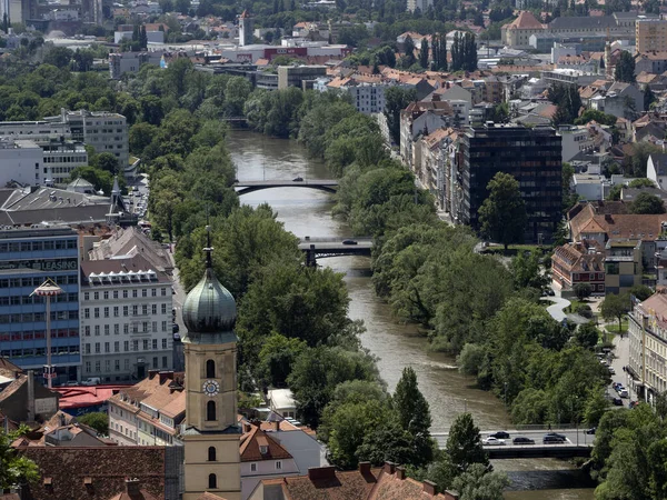 Graz Austria Vista Desde Torre Del Reloj —  Fotos de Stock