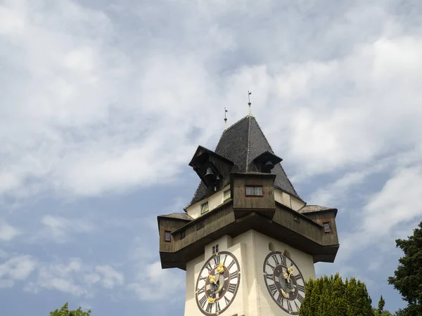 Graz Austria Reloj Histórico Vista Torre — Foto de Stock