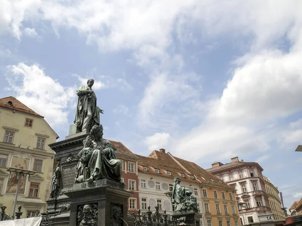 Graz Austria Historyczny Widok Ratusza — Zdjęcie stockowe