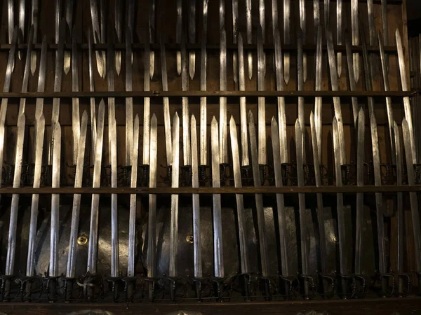 Many Medieval Iron Metal Armors Detail — Stock Photo, Image