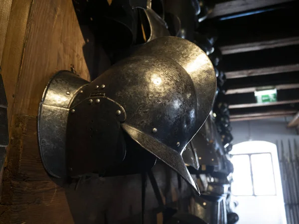 Muitos Detalhes Armaduras Metal Ferro Medieval — Fotografia de Stock