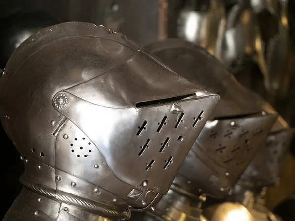 Muchos Detalles Armaduras Metal Hierro Medieval —  Fotos de Stock