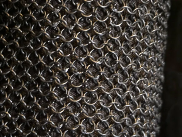 Many Medieval Chain Iron Metal Armors Detail — Stock Photo, Image