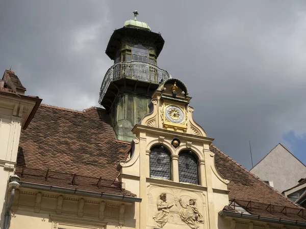 Glockenspiel Casa Graz Austria Reloj Histórico Torre Vista — Foto de Stock