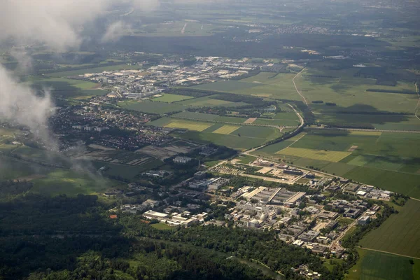 Akkers Munchen Bavaria Germany Gebied Luchtlandschap Van Vliegtuig Panorama — Stockfoto