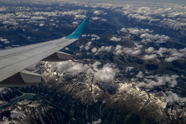 Innsbruck Valley Antenn Panorama Från Flygplan Landskap — Stockfoto