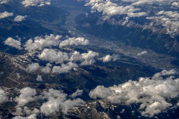 Innsbrucker Talpanorama Aus Der Flugzeuglandschaft — Stockfoto