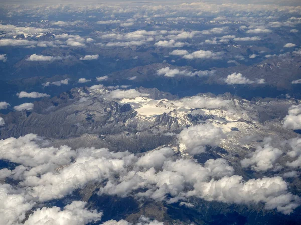 Dolomieten Bergen Buurt Van Trento Luchtfoto Panorama Vanuit Vliegtuig Landschap — Stockfoto