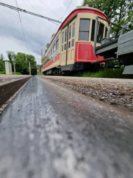 Stary Nowojorski Tramwaj Czerwony Wóz 1939 Roku — Zdjęcie stockowe