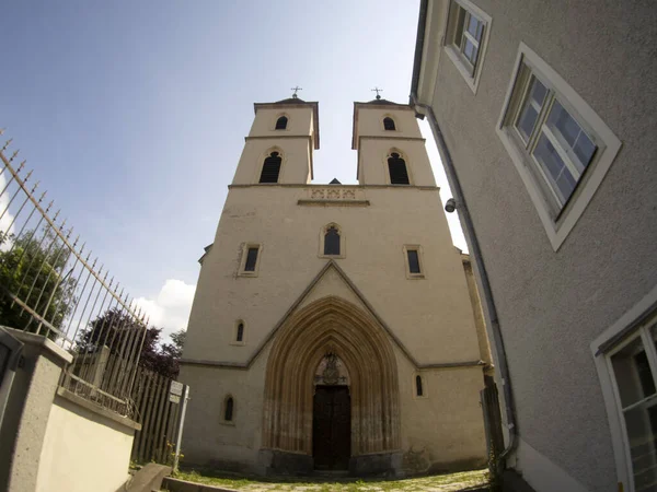 Graz Oostenrijk Historische Maria Heilige Maria Kerk Uitzicht Stad — Stockfoto