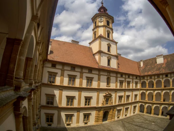 Graz Historyczny Eggenberg Zamek Budynku Widok Park — Zdjęcie stockowe