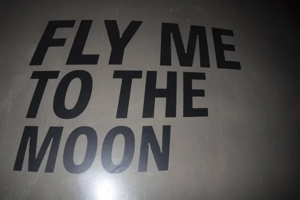Fly Moon Writing White — Stock Photo, Image