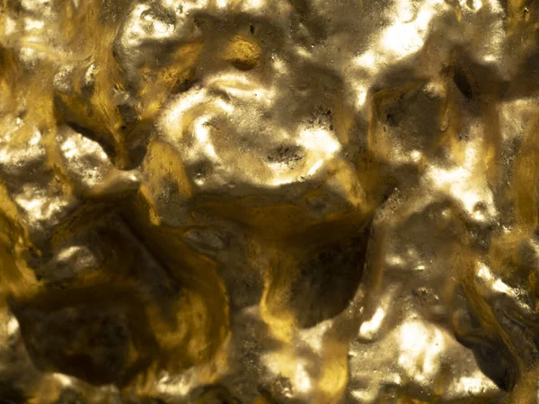 Natural Golden Gold Nugget Detail Close — Stock Photo, Image