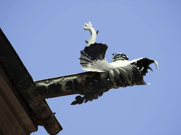 Graz Rakouské Střechy Detail Moře Netvor Měď Okap Pohled — Stock fotografie