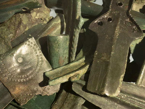 Παλιά Χάλκινα Προϊστορικά Εργαλεία Λεπτομέρεια Από Κοντά — Φωτογραφία Αρχείου