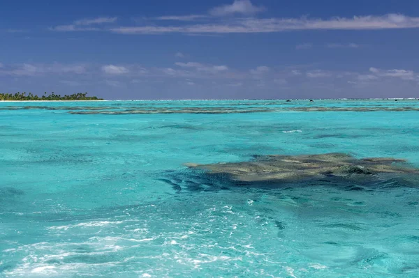 Aitutaki Rarotonga Gotować Wyspa Polinezja Plaża Lato Raj Laguny Panorama — Zdjęcie stockowe