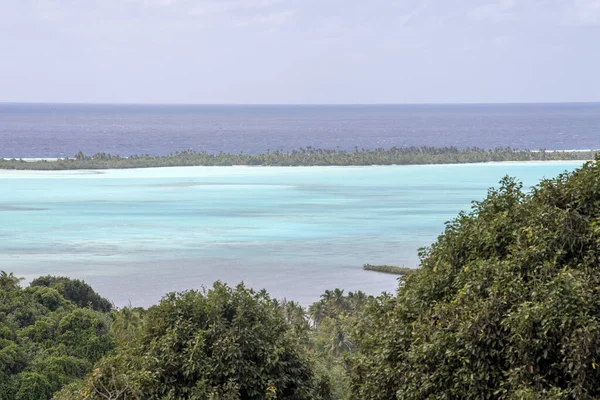Rarotonga Gotować Wyspa Polinezja Plaża Lato Raj Laguny Panorama — Zdjęcie stockowe