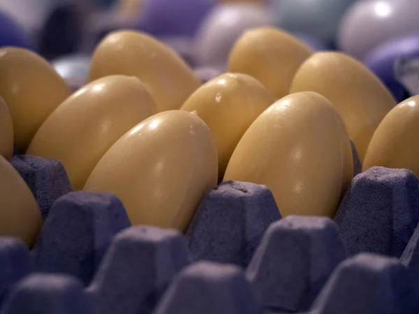 Σαπούνι Εργοστάσιο Πολύχρωμα Αυγά Λεπτομέρεια Σχήμα — Φωτογραφία Αρχείου