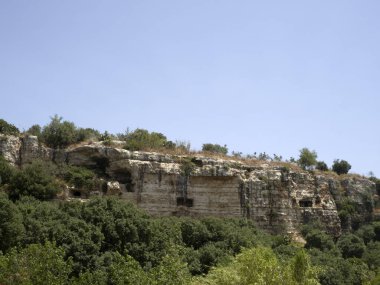 Antik Cava d 'ispica yeraltı mezarları larderia mağarası Sicilya