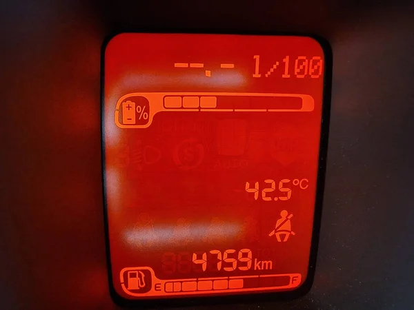 Very Hot Car Temperature Indicator More Celsius Detail — Stock fotografie